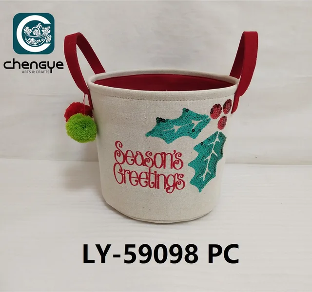 Fabric Basket ; Christmas Basket, Storage