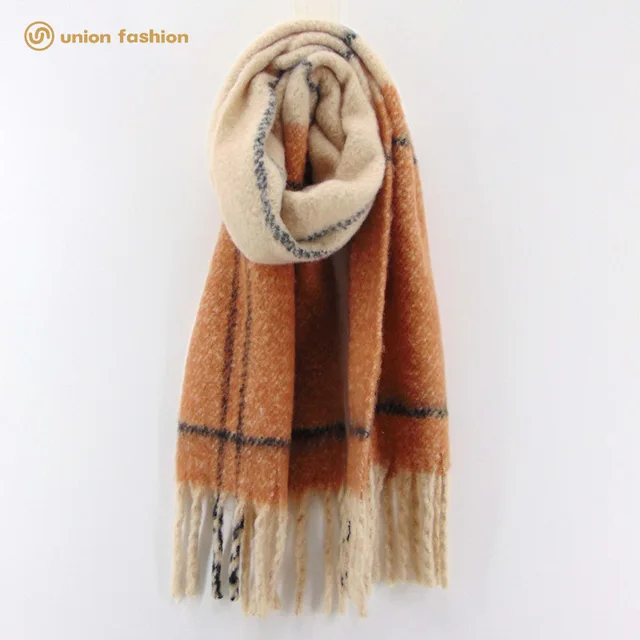Ladies Heavy Brushed Check Scarf