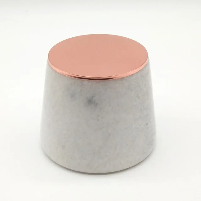 Marble Candle Jar with Iron Lid