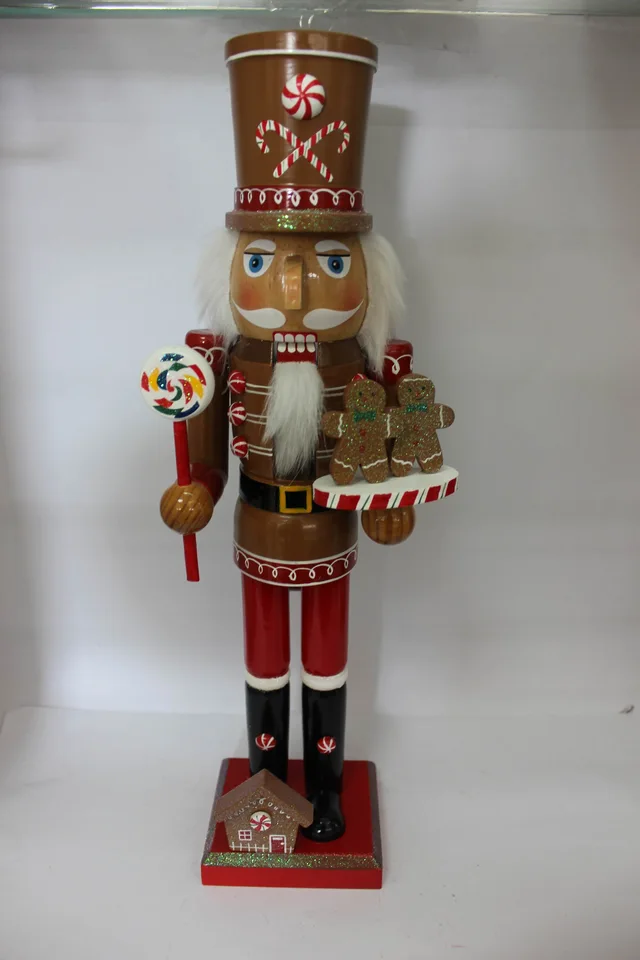 15 Inch Wooden Candy Nutcracker For Christmas Decoration
