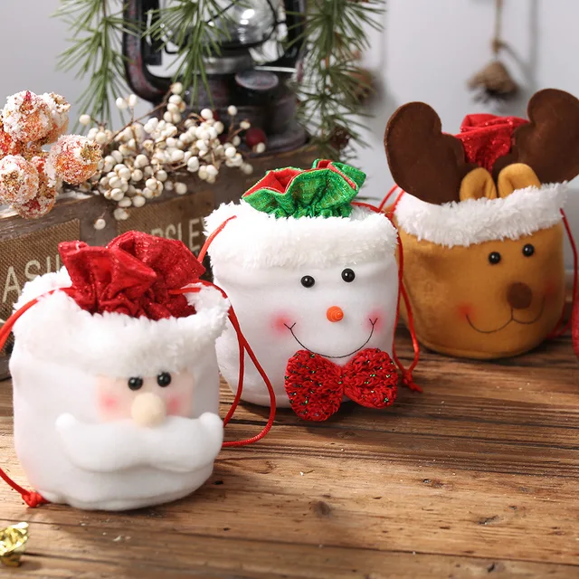 Christmas apple gift felt bags Xmas gift bags