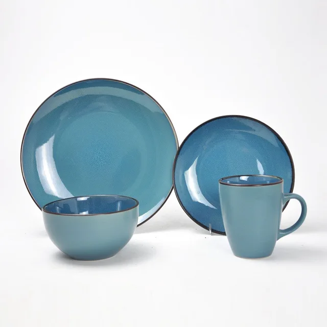 16pcs stoneware reactive glaze dinner set