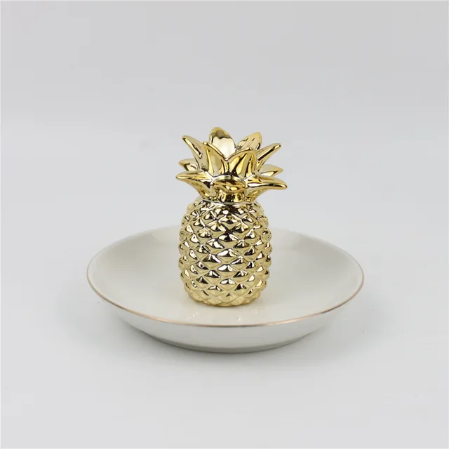 Electroplated pineapple jewelry dish