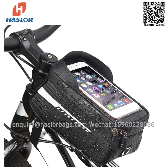 007 # Bike Phone Front Frame Bag Waterproof Top Tube Cycling Bags Bicycle Phone Bag with Touch Screen Sun Visor Large Capacity Phone Case