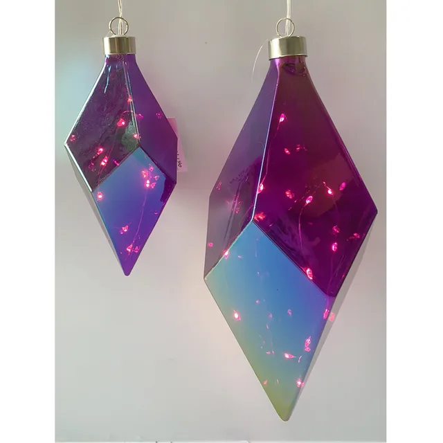 Glass led hanging ornament