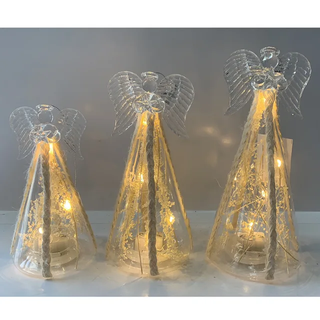 LED glass angel Christmas table decoration