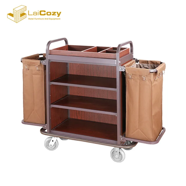 Hotel Metal Housekeeping Room Service Laundry Maid Cart