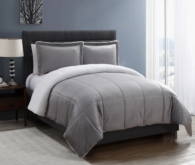 Flannel and sherpa comforter