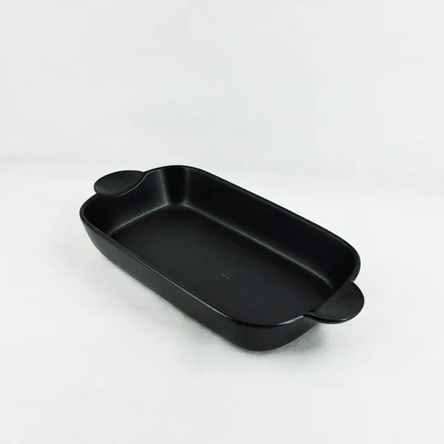 Pizza baking serving plate food platter black rectangular plates