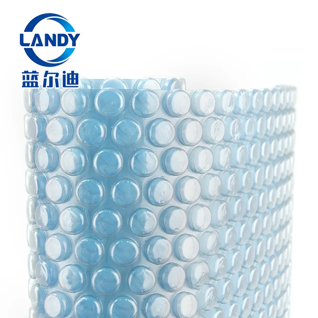 Solar round bubble swimming pool cover blue-grey