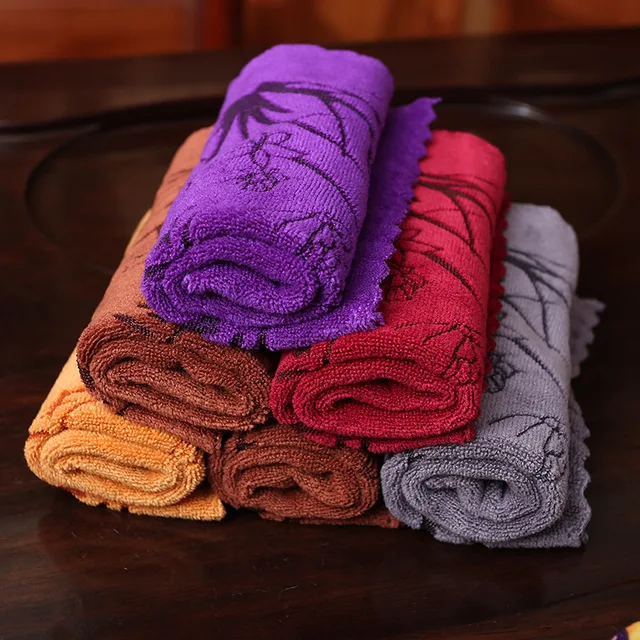 Custom logo gift towel microfiber tea towel kitchen towel good absorption