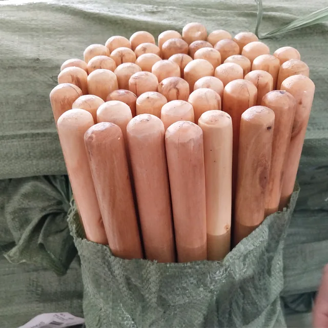 Varnish wooden broom stick