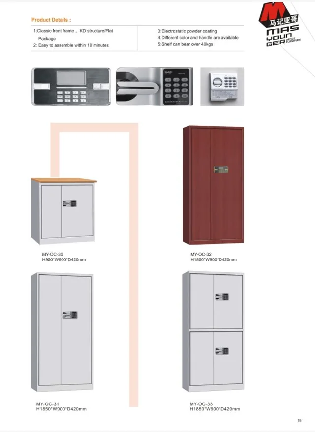 Electric lock metal cabinet