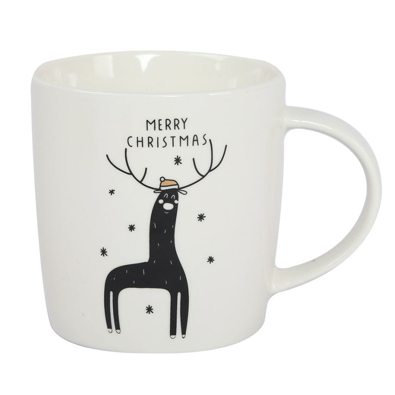 New bone china mug Christmas design in decal with deer