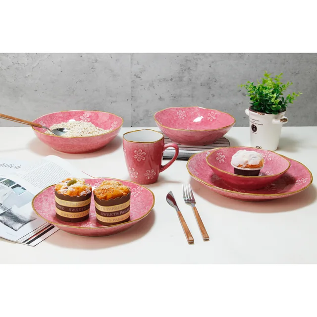 KIC cherry blossom printing ceramic tableware