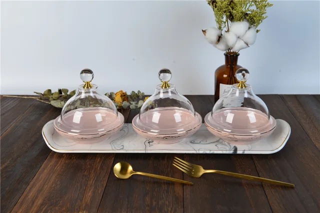 7 pcs bowl set for nut S174-7-S097-1110 marble design