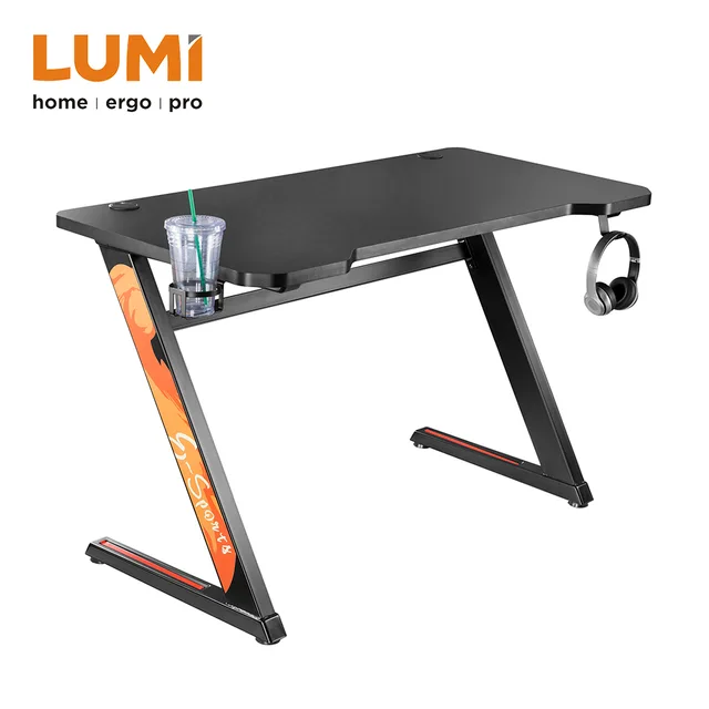 Z-Shaped PC Gaming Computer Desk