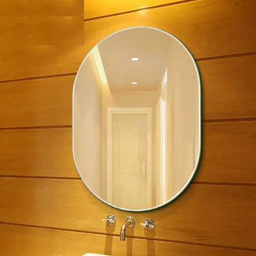 Silver and aluminum costed tempered glass bathroom frameless shower mirror with beveled polished edge