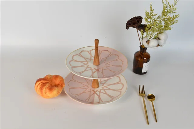 Set 2 porcelain plate color-glazed dessert dish YJ8092H-2-S097-1380