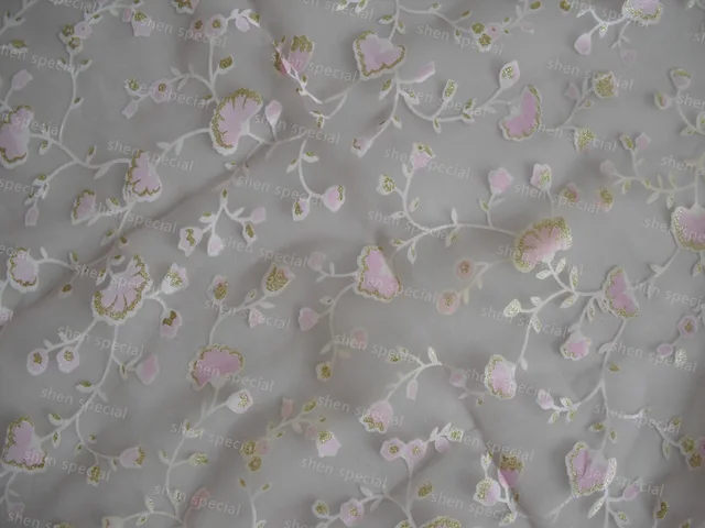 Organza flower design spring design table runner decoration fabric