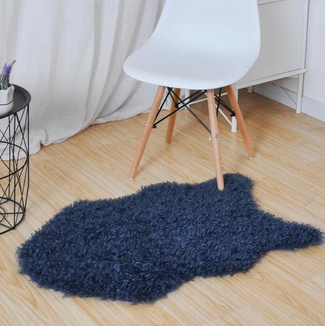 Wholesale Merino fur rugs curly artificial fake fur bedroom floor mat rug for home decor