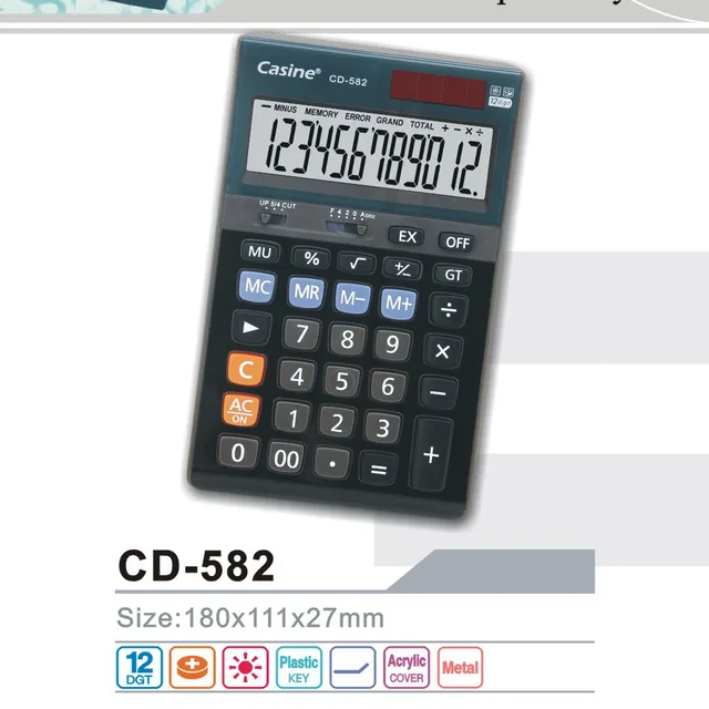CD-582 - 12-digit desktop calculator - Casine