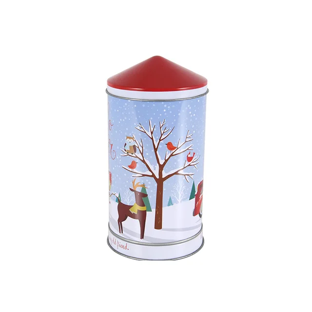 Moving fun christmas chocolate music tin box with lid