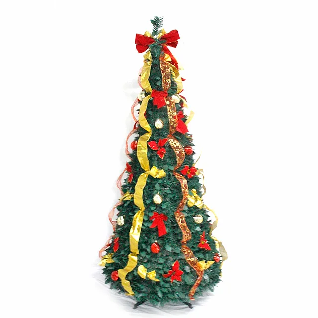Fashionable hot selling Christmas PVC pop up tree with ornaments