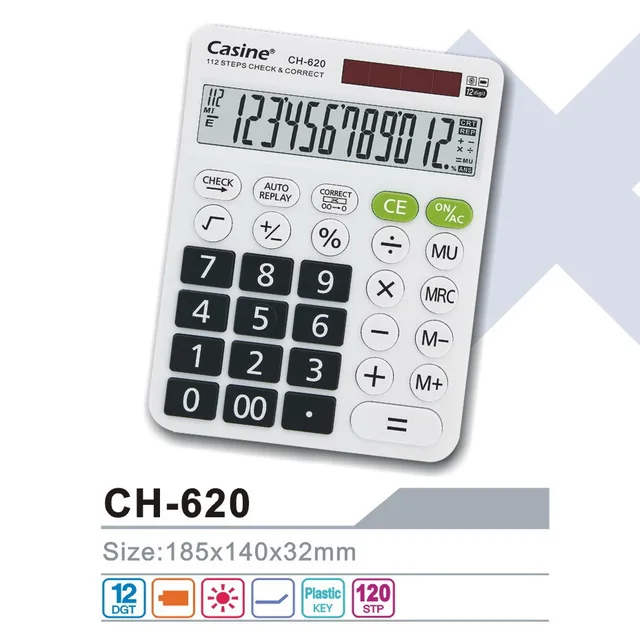 CH-620 - 12-digit Check& correct calculator desktop calculator-Casine