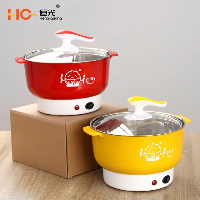 Hengguang stainless steel hot pot dormitory hot pot double handle double deck electric boiler electric cooking pot