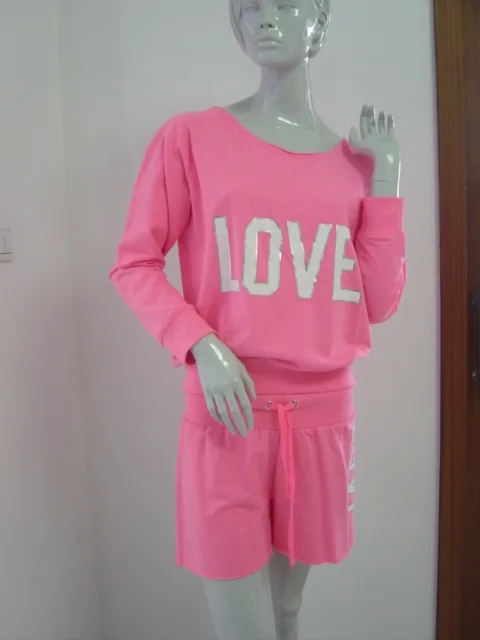 Ladies fleece suit in neon color