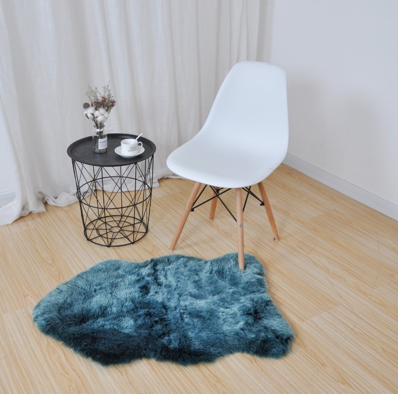 Wholesale pile fake fox fur mat faux fox flooring carpet 60*90 thick smooth tipped color imitation fox fur rug