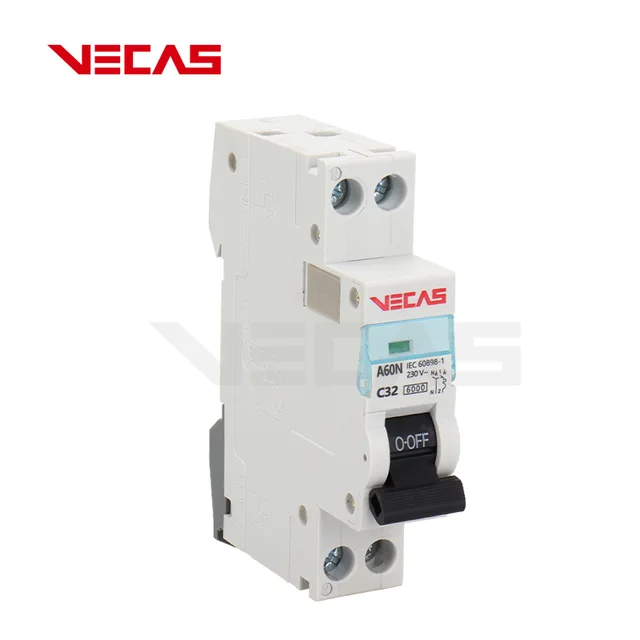 VECAS Mini Circuit Breaker Air Switch C16 C20 C32 1P A60-DPN Upgrade 10KA IEC
