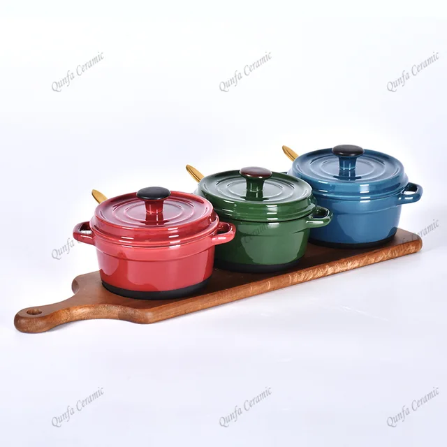 Factory wholesale spice bowl set Salt Crock Ceramic Seasoning Pot