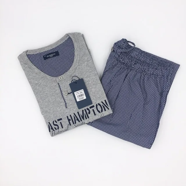 Men's 100%cotton mixed pajamas