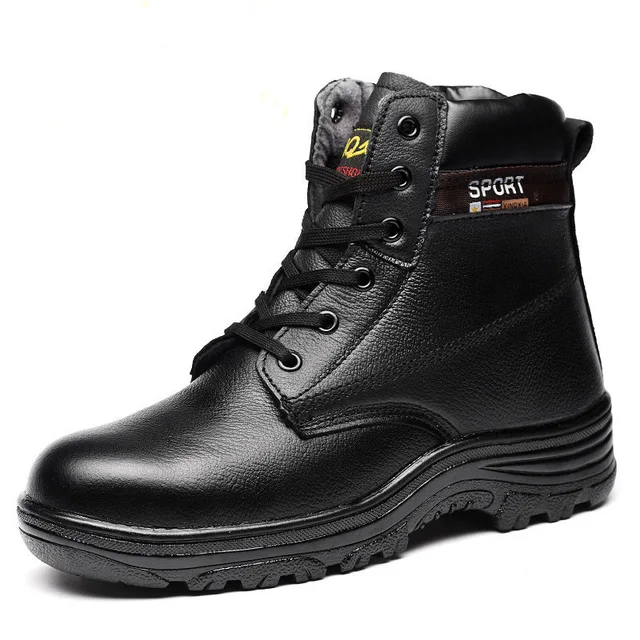 Winter warm labor protection shoes light anti-hit anti-stab protective shoes oil acid and alkali resistance, work shoes