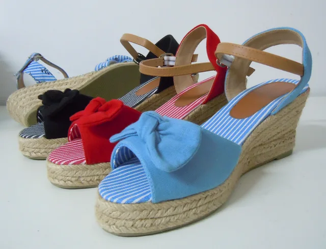 LE192166 Sandals,Linen Sandals, Cork Sandals