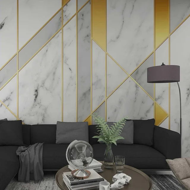 Custom Modern Marble 3D Mural Wallpaper for Wall