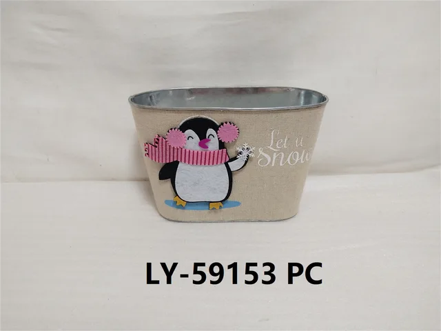 Oval shape Christmas metal bucket
