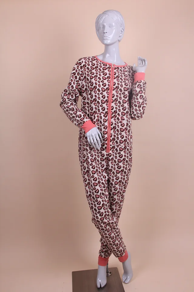 Ladies printed polar fleece jumpsuits