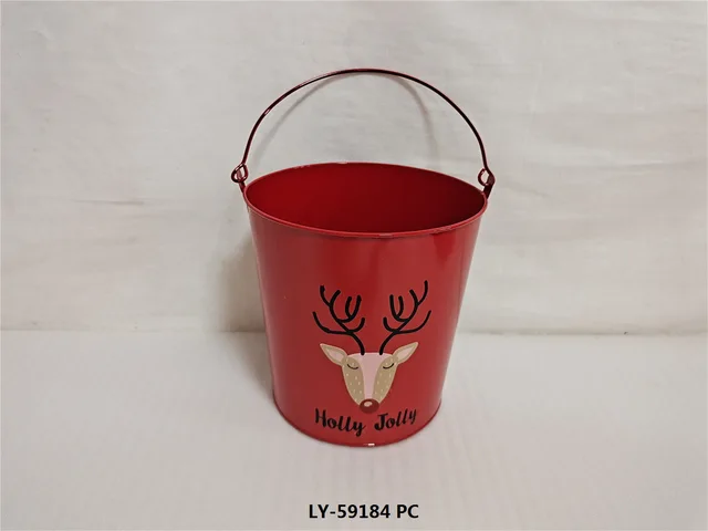 Oval shape Christmas metal bucket