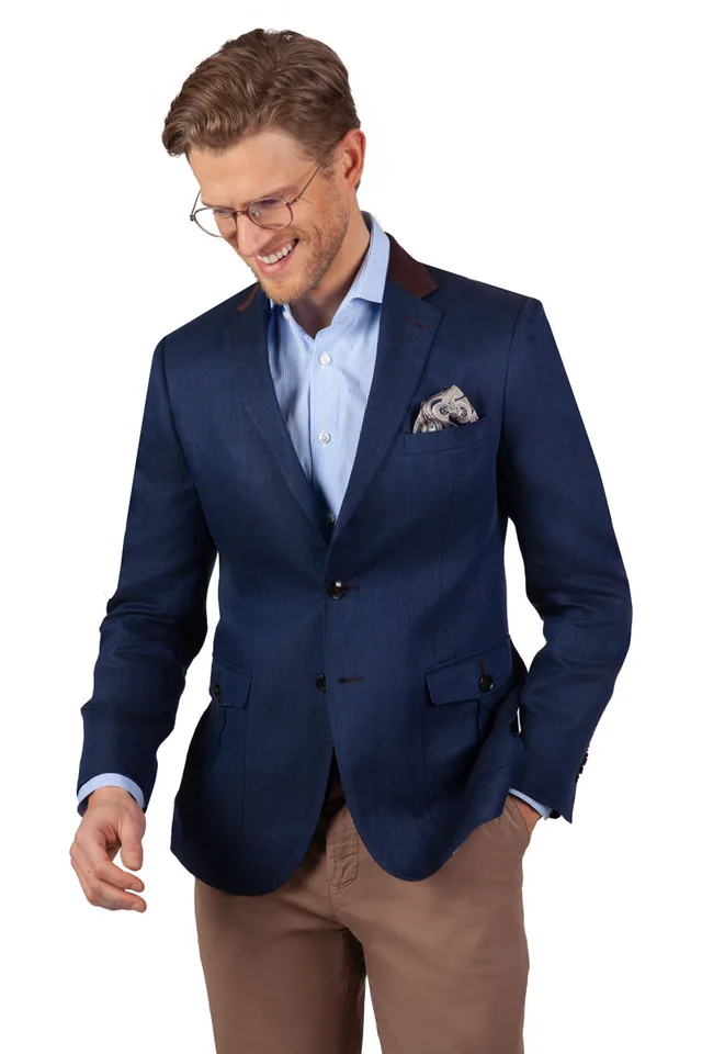 MEN JACKET S Oxford 19021/18 Slim Fit Jacket