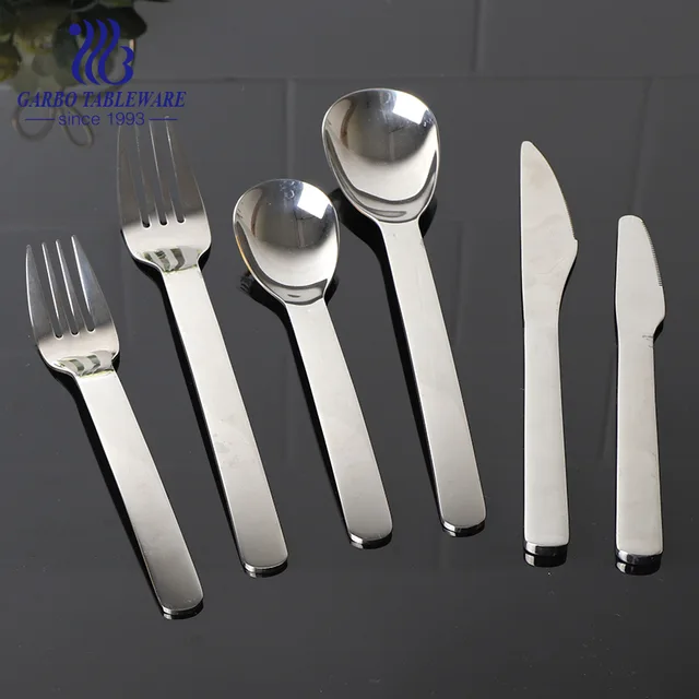 Hotel use 18/8 Stainless steel set mirror polished 24pcs metal cutlery set