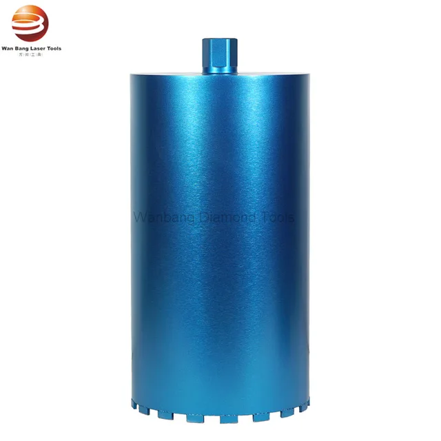 Laser welded diamond wet core drill bit for rebar concrete with flat top segments