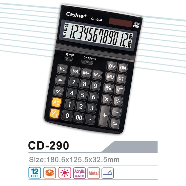 CD-290 black - 12-digit desktop calculator - Casine