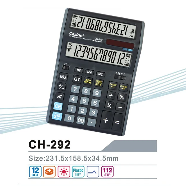 CH-292 - 12-digit double display calculator - Casine