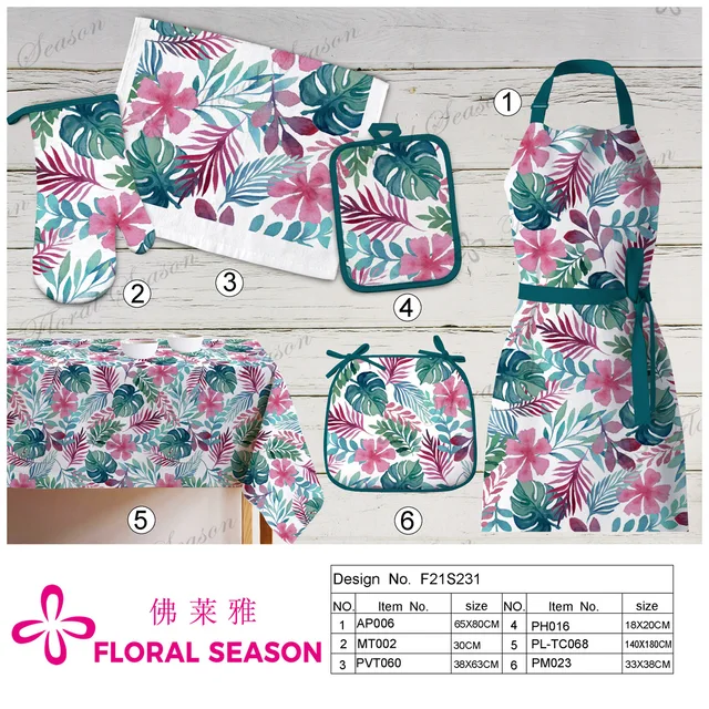 Kitchen Textile, Towel, Oven Mitt, Pot Holder, Apron, Chair Pad, Table Cloth