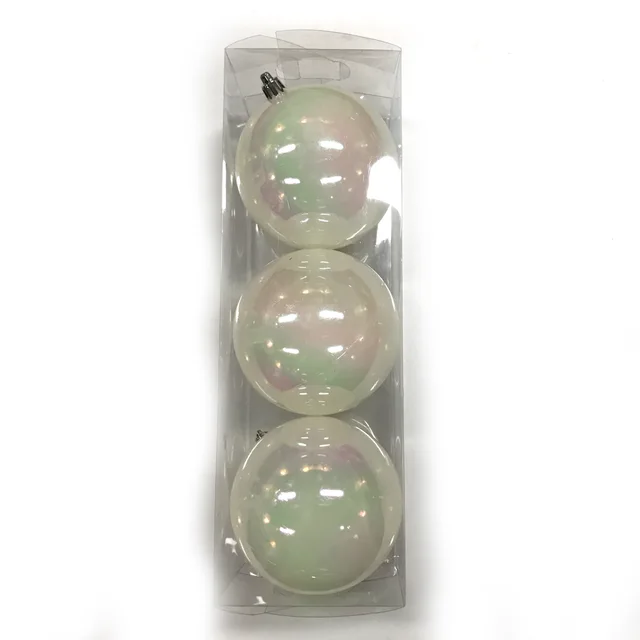 New style Christmas plastic clear rainbow ornament ball