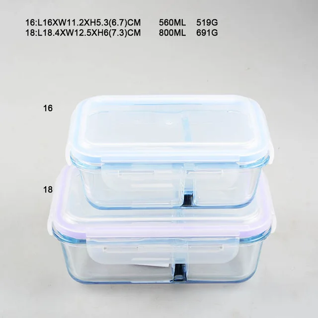 #0 Hot sales Microwave Oven Safe glass food container leakproof bento lunch box meal prep storage food container