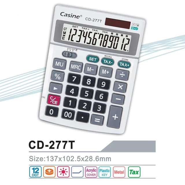 CD-277T - 12-digit TAX desktop calculator - Casine